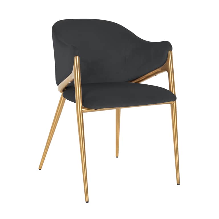 Chair Gwen antraciet velvet fire retardant (FR-Quartz 801 Antraciet)