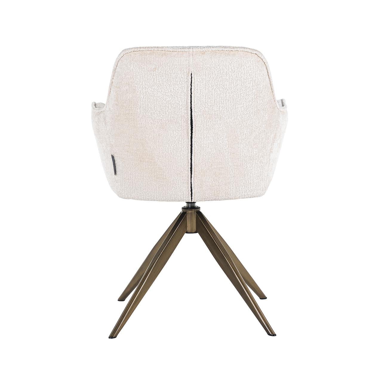 Swivel chair Aline white chenille velvet fire retardant (FR-Bergen 900 white chenille)