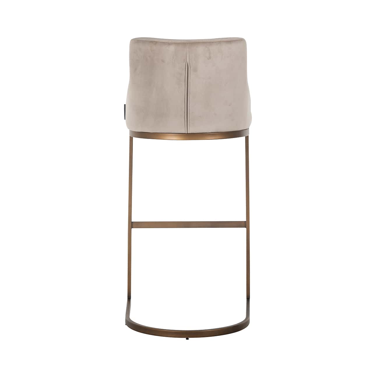 Bar stool Bolton khaki velvet / brushed gold fire retardant (FR-Quartz 903 Khaki)