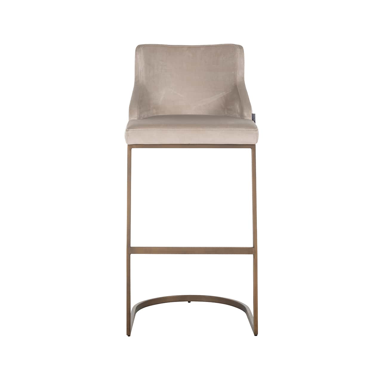 Bar stool Bolton khaki velvet / brushed gold fire retardant (FR-Quartz 903 Khaki)