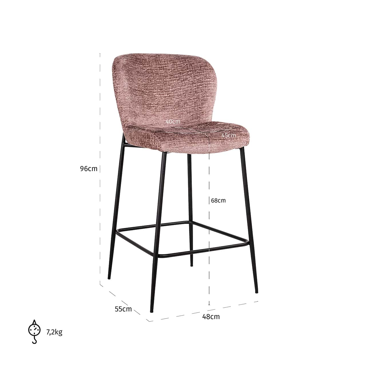 Counter stool Darby pale fusion fire retardant (FR-Fusion pale 200)