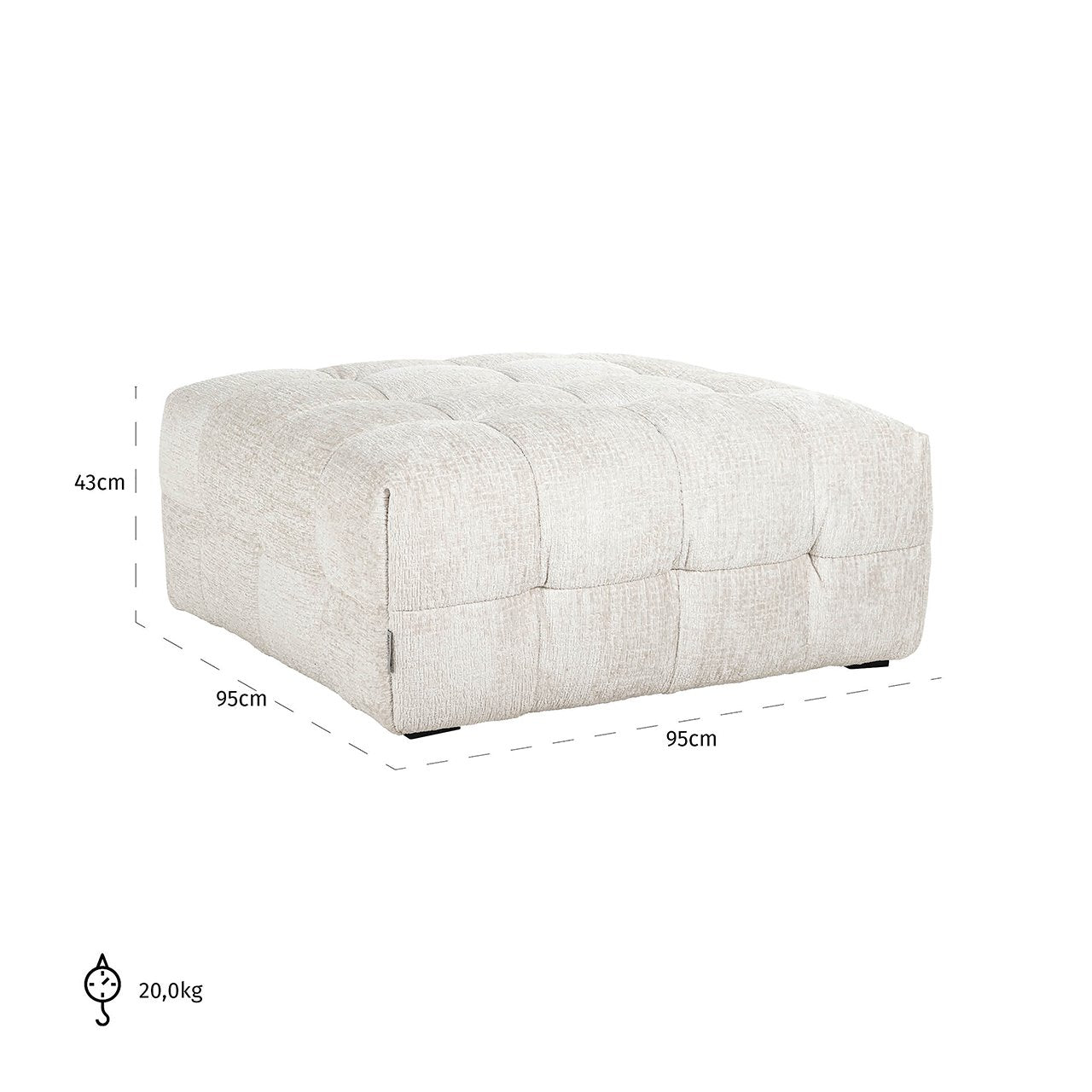 Pouffe Merrol cream fusion fire retardant (FR-Fusion 02 Cream)