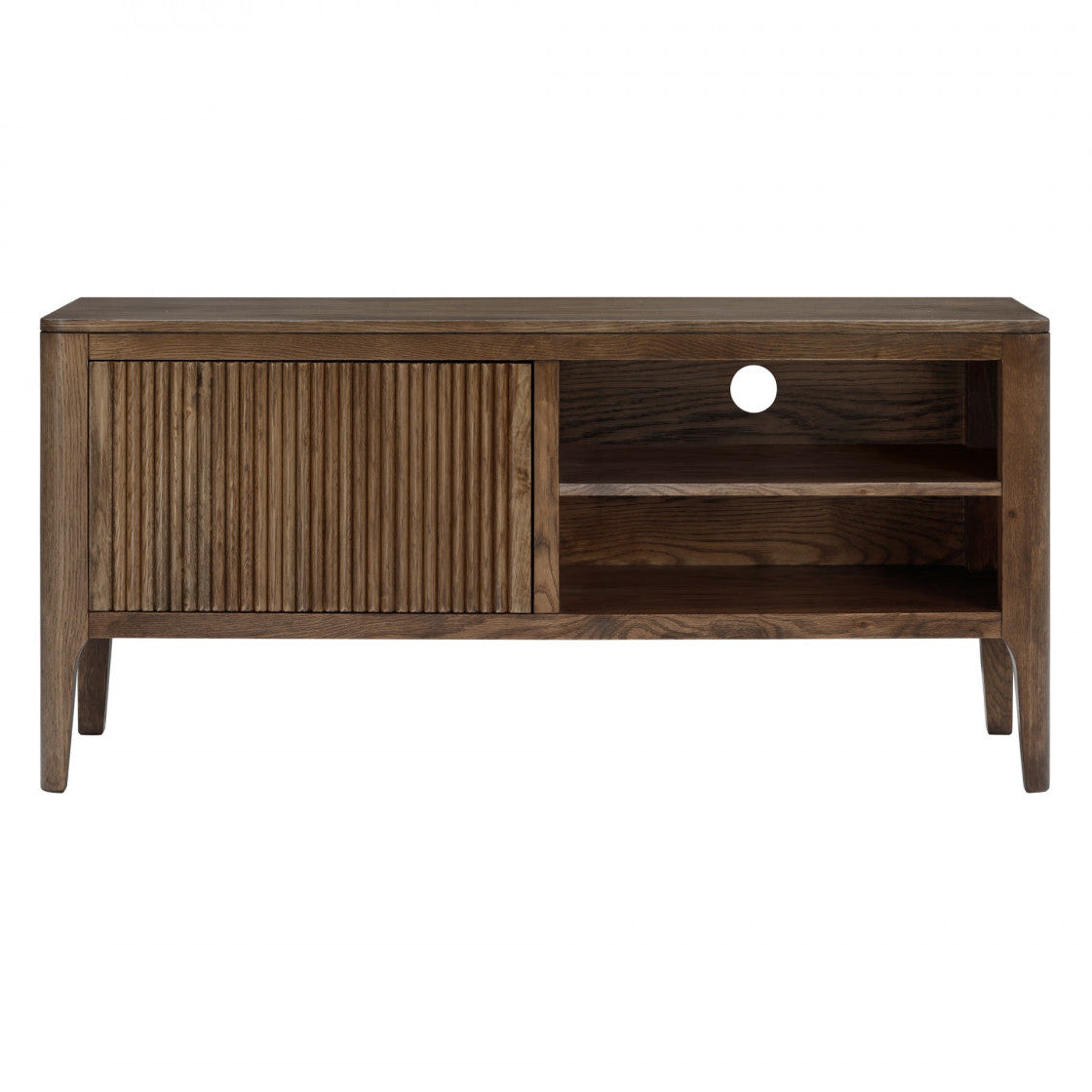 DI Designs Abberley Brown Oak Wood Ribbed TV Unit