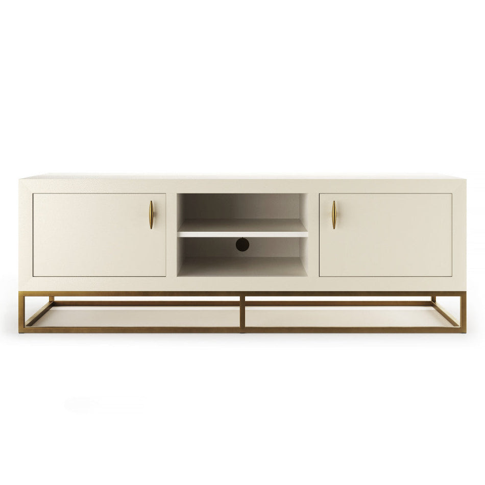 DI Designs Hampton Ivory Shagreen & Gold TV Unit
