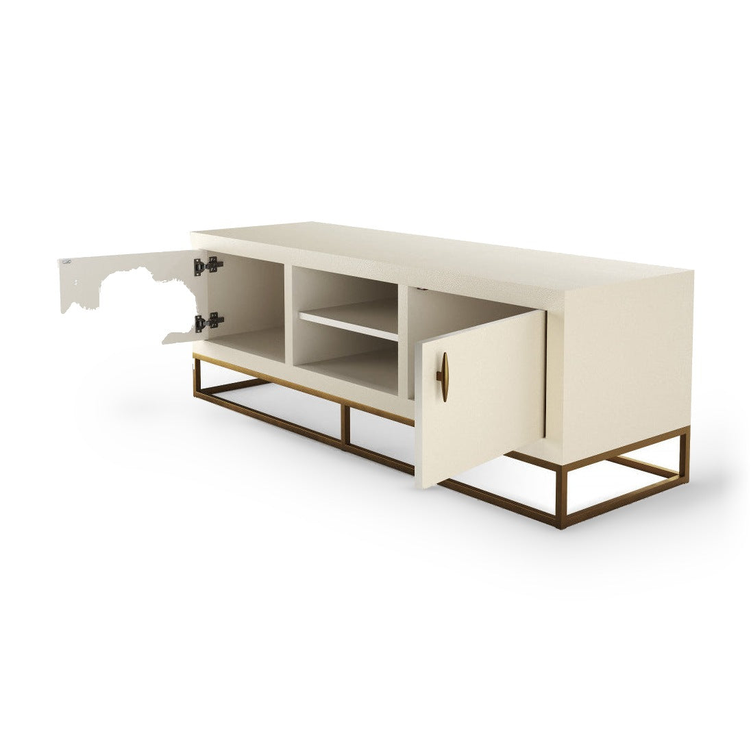 DI Designs Hampton Ivory Shagreen & Gold TV Unit